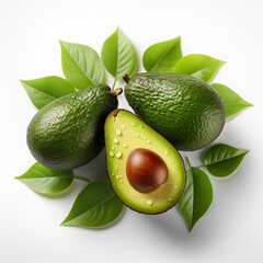 avocado with leaves