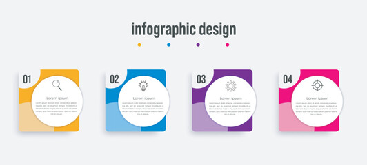 Vector Infographic design with icons and 4 options or steps. Infographics for business concept. Can be used for presentations banner, workflow layout, process diagram, flow chart, info graphic