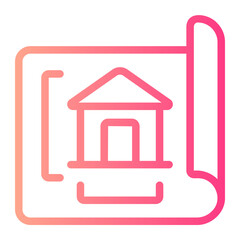 house sketch gradient icon