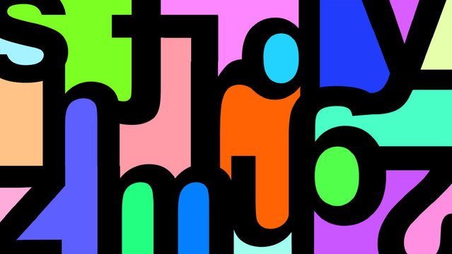 colorful abstract letters modern style, modern style pattern