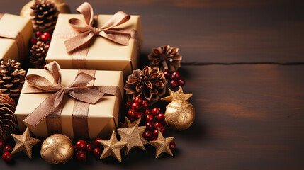 Elegant Festive Arrangement: Christmas Gift and Decorations,christmas decoration,christmas still life,christmas still life with gifts
