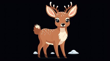  a deer standing in the dark with antlers on it's head.  generative ai