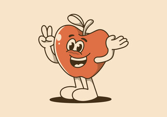 Mascot character illustration of happy apple fruit - Powered by Adobe