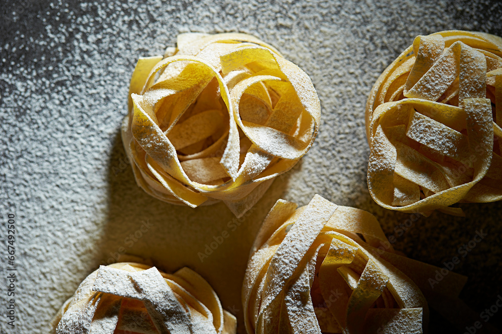 Poster dried pasta noodles, handmade noodles