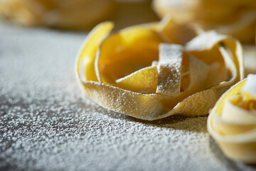 Dried pasta noodles, handmade noodles	