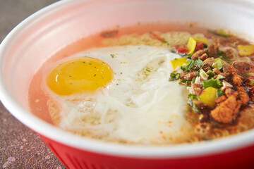 Instant Ramen with Egg, instant noodles