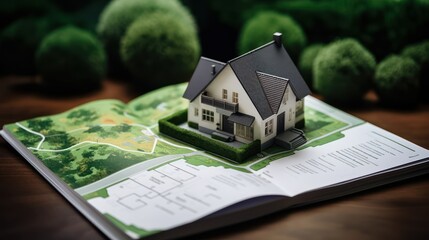 Small house model on the book 