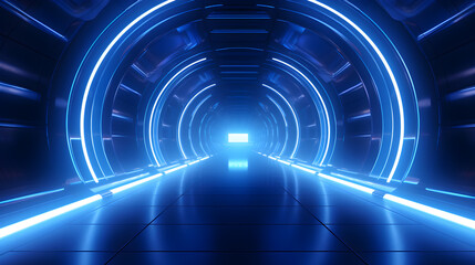 Naklejka premium infinity neon tunnel background, infinity walkway