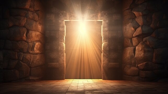 Illumination amidst walls and gate Light in the tunnel s end Success choice openness meditation