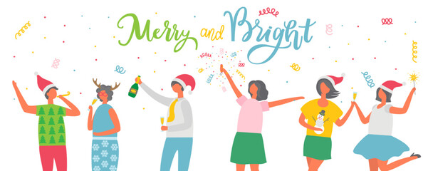 Happy new year. Vector illustration. Enjoyment is essence New Year celebration, creating cherished memories Let New Year bring you happiness and fulfillment in all aspects life The start New Year