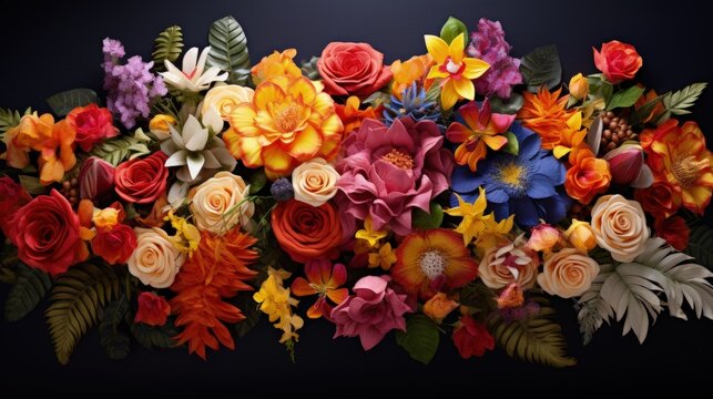 Mexican style wedding flowers in vibrant colors