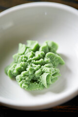 Wasabi sauce on a plate
