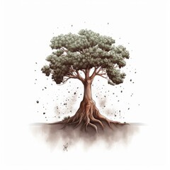 Cartoon drawing of a tree, symbolizing of a startup. AI generated