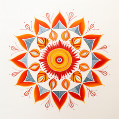 Drawing a rangoli with colored pencils