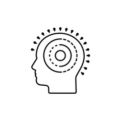 Mental health line icon, outline vector logo illustration, linear pictogram isolated on white