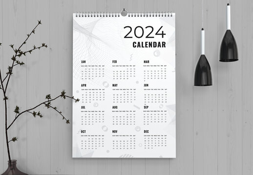 Geometric Calendar 2024 Layout
