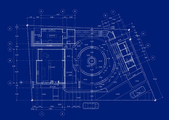Floor plan designed building on the drawing.