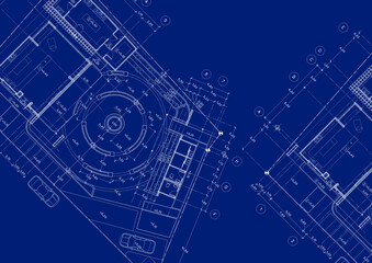 Floor plan designed building on the drawing.
