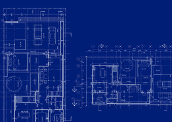 Floor plan designed building on the drawing.
