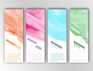 set of vector covers in watercolor style. A set of templates for banners, posters or brochures. scalable illustration
