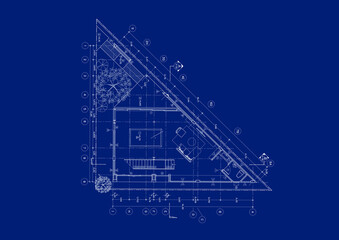 Floor plan designed building on the drawing.