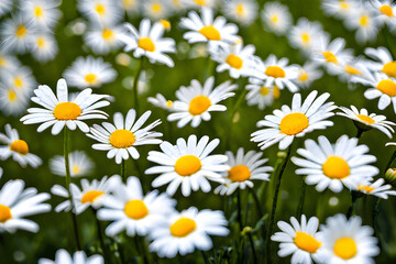 Fototapeta premium a field of daisy flowers. generative AI