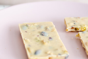 white chocolate in macro shot