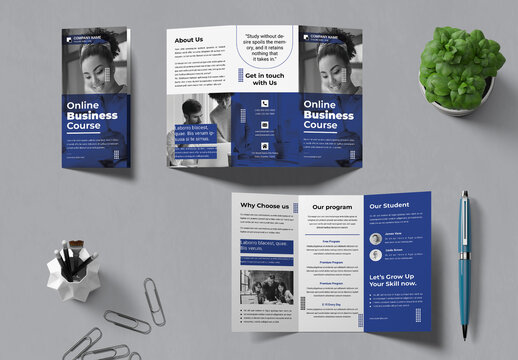 Business Course Trifold Design Template