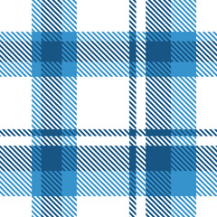 White Blue Tartan Plaid Pattern Seamless. Check fabric texture for flannel shirt, skirt, blanket
