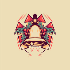 Christmas Bell Retro Illustration