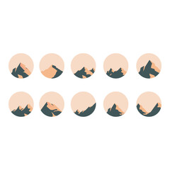 Pastel Mountain In Circle