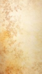 high narrow background, vertical autumn wall parchment, with light floral ornament of autumn leaves