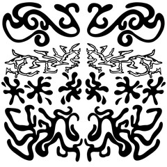 set of design elements, Abstract art background vector. Creative Hand drawn various shapes and doodle ,abstract wall art for home decor,wallpaper,prints and pattern design