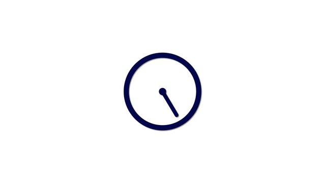 clock icon with moving arrows in 12 hour loop. Stopwatch animation.