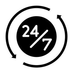 Open 24-Hours Icon Style