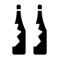 Fototapeta premium Broken Bottle Icon Style