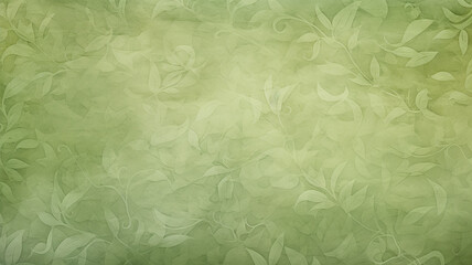 Fototapeta premium vintage green wallpaper with barely noticeable floral ornament, background with a copy space