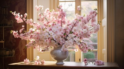 Masterful Touch in the Stylish Arrangement of Flowers, Each Blossom Carefully Placed in a house,