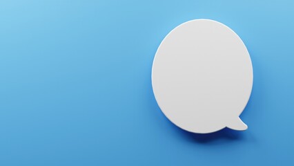 Bubble speech paper cutout blue background 3D illustration