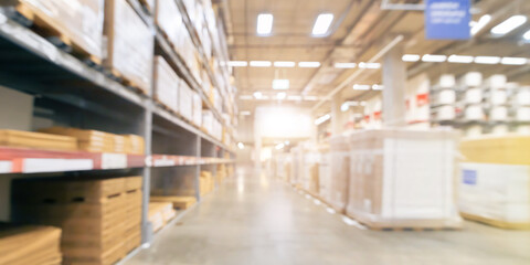 Blur warehouse background, Blurred factory storage, industry warehouse cargo space for delivery...