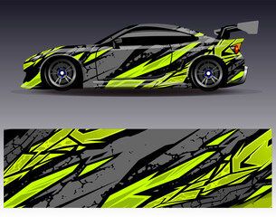 Car wrap design vector.Graphic abstract stripe racing background designs for vehicle, rally, race, adventure and car racing livery