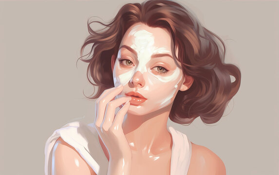 Women's Beauty And Skin Care Concept Illustration,created With Generative AI Tecnology.