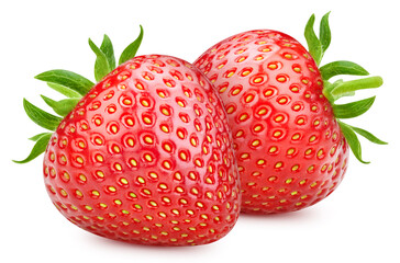 Red strawberry isolated on white