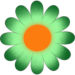 Simple Green Flower Illustration