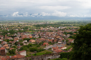 Fototapeta na wymiar Landscape of a little town seen from above
