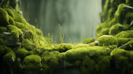 Naklejka na ściany i meble Lush moss-covered landscape.