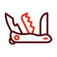 Swiss Knife Thick Line Two Colors Icon Design - obrazy, fototapety, plakaty