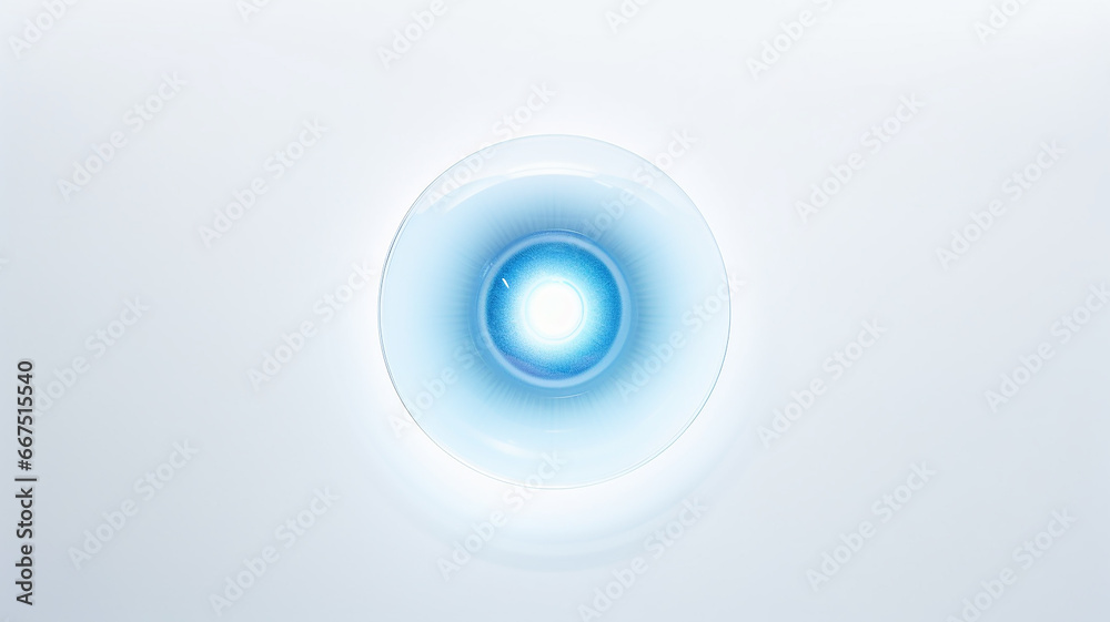 Poster blue light luminescent button isolated on the background of computer graphics website design