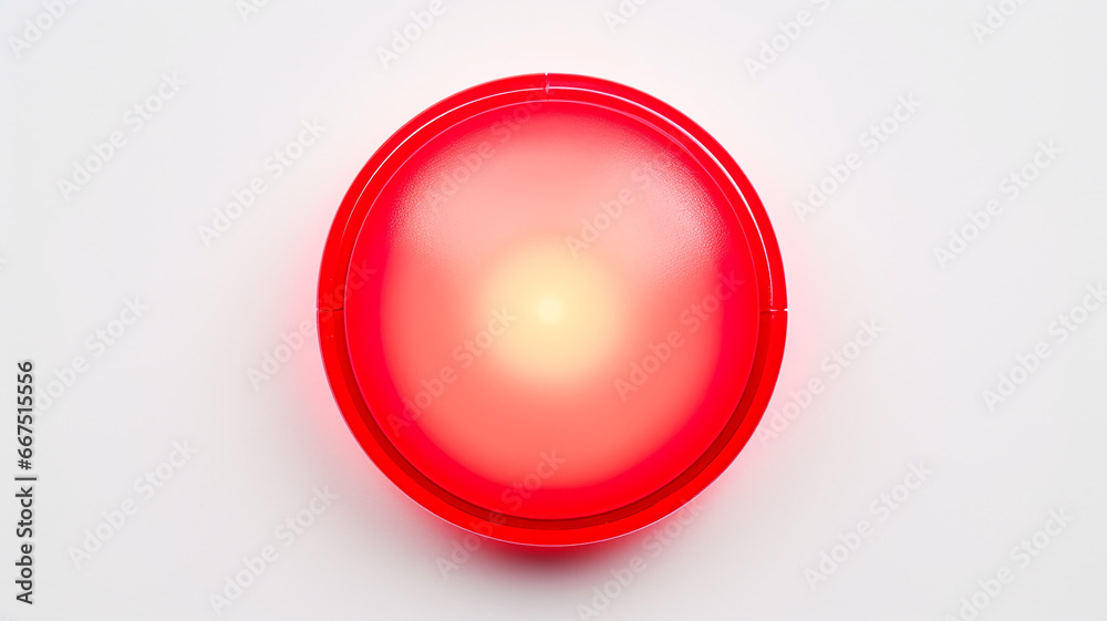 Poster red light fluorescent button isolated on the background of computer graphics website design