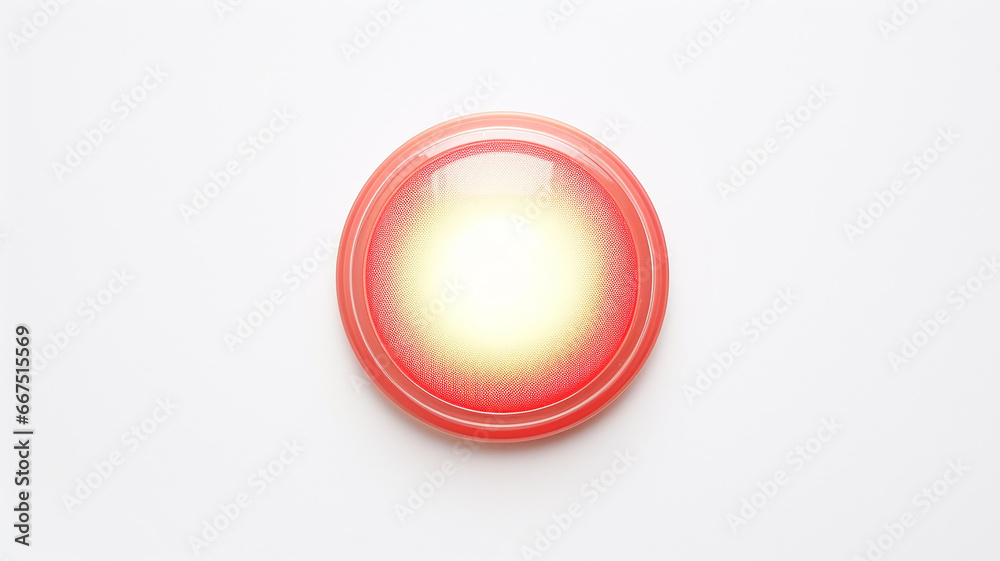 Poster red light fluorescent button isolated on the background of computer graphics website design